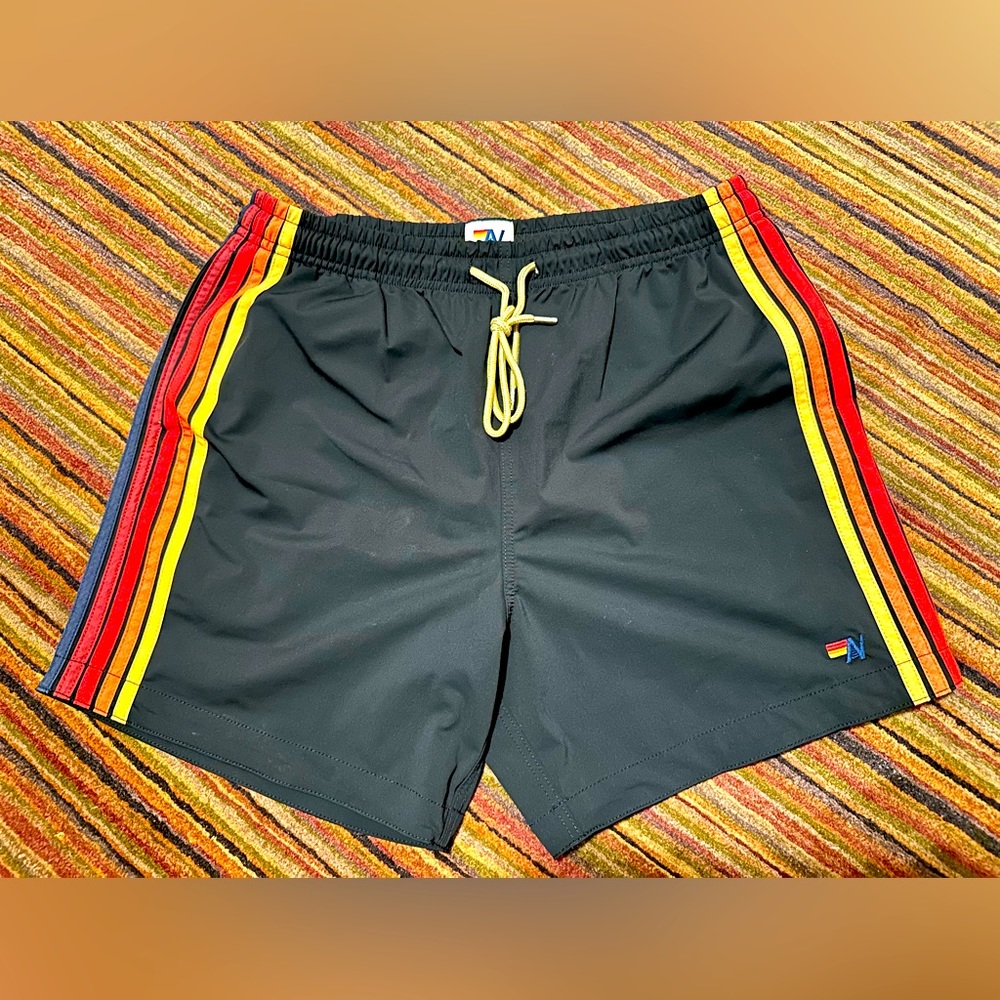 Aviator Nation-MEN'S 5 STRIPE FLEX SHORTS - NAVY Size 33